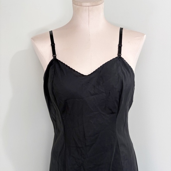 🌷SALE Vintage Union Made Wonder Maid Slip Dress Nightgown Black Size Small - Picture 4 of 16